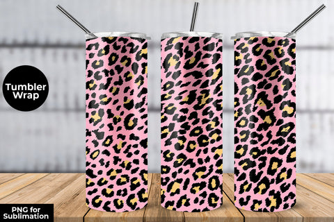 Glitter Leopard 20 oz Skinny Tumbler Wrap Sublimation Design Pale Lilac Sublimation Sublimatiz Designs 