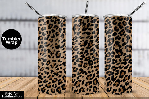 Glitter Leopard 20 oz Skinny Tumbler Wrap Sublimation Design Sublimation Sublimatiz Designs 