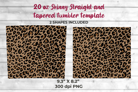 Glitter Leopard 20 oz Skinny Tumbler Wrap Sublimation Design Sublimation Sublimatiz Designs 