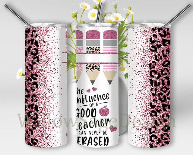 Glitter Leopard Teacher Pencil 20oz Skinny Tumbler Png, Glitter Pencil Png, Leopard Print Sublimation, Leopard Pencil Png, Teacher Appreciation Tumbler Sublimation WillowSageDesign 