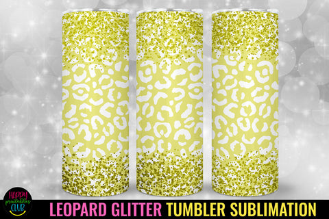 Glitter Leopard Tumbler Sublimation I 20 Oz Tumbler PNG Sublimation Happy Printables Club 