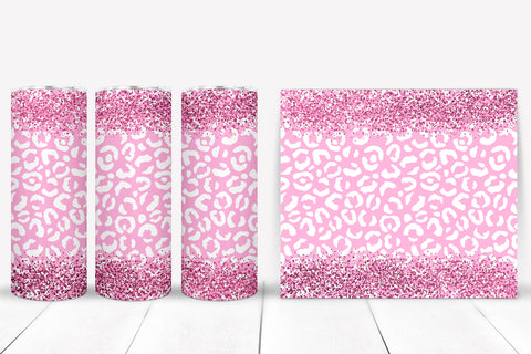 Glitter Leopard Tumbler Sublimation I 20 Oz Tumbler PNG Sublimation Happy Printables Club 