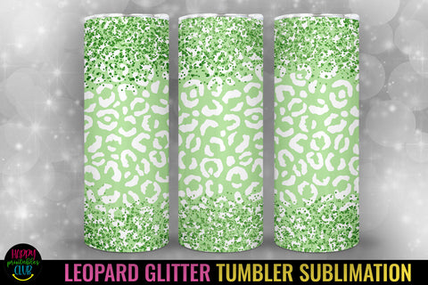 Glitter Leopard Tumbler Sublimation I 20 Oz Tumbler PNG Sublimation Happy Printables Club 