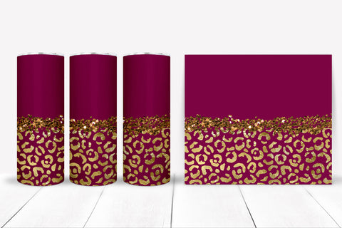 Glitter Leopard Tumbler Sublimation I 20 Oz Tumbler Wrap PNG Sublimation Happy Printables Club 