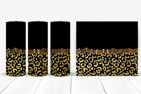 Glitter Leopard Tumbler Sublimation I 20 Oz Tumbler Wrap PNG Sublimation Happy Printables Club 