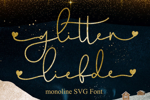 Glitter liefde - svg font Font letterbeary 