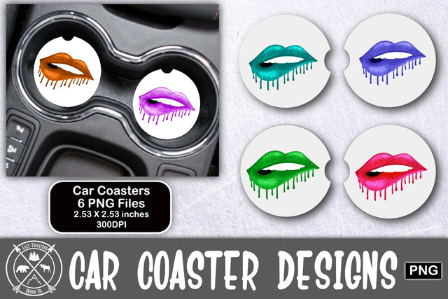 Glitter Lips Coasters Sublimation Sublimation Last Frontier Design Co. 