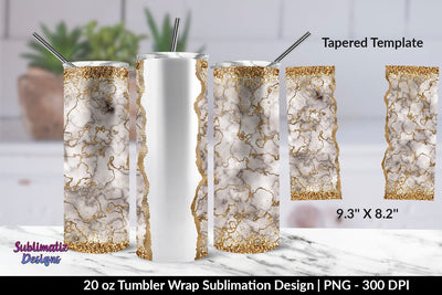 Glitter Marble 20oz Skinny Tumbler Wrap Sublimation Design Sublimation Sublimatiz Designs 