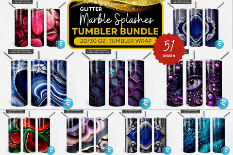 Glitter Marble Splashes Bundle Sublimation Regulrcrative 