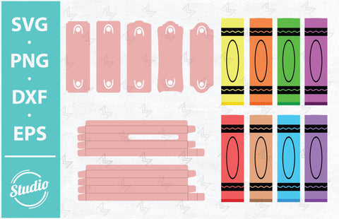 Glitter Pen Wraps svg, Pen Wraps Patterns svg, crayon glitter pen wraps svg, teacher glitter pen wraps, display card svg, pen display card svg, Pen Box Template SVG SailorMoonDigitals 