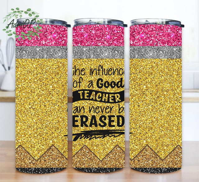 Glitter Pencil Quote 20oz Skinny Tumbler Png, Pencil Teacher Tumbler, Bundle Teacher Life Quote Tumbler, Yellow Pencil Tumbler, School Teacher Sublimation AdriOP 