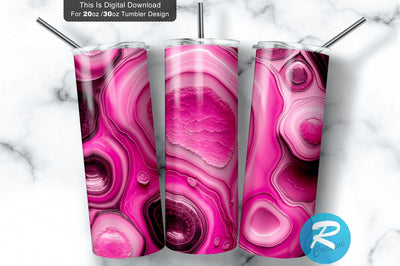 Glitter Pink Agate 20 oz / 30 oz Tumbler PNG Sublimation Regulrcrative 