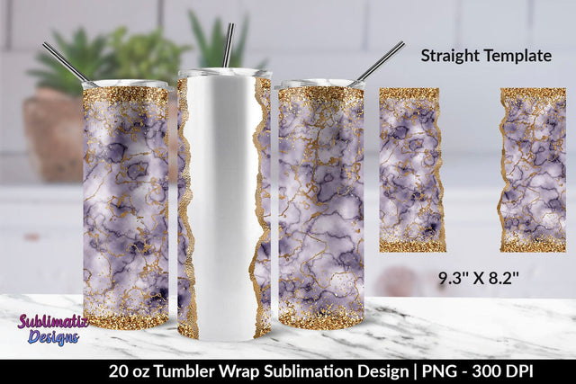 Glitter Purple Marble 20oz Skinny Tumbler Wrap Sublimation Design Sublimation Sublimatiz Designs 