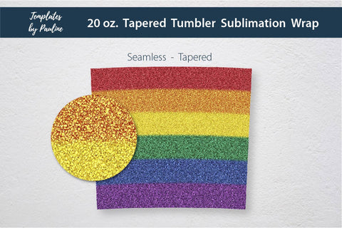 Glitter Rainbow Seamless Skinny Tumbler Sublimation Wrap PNG Sublimation Templates by Pauline 