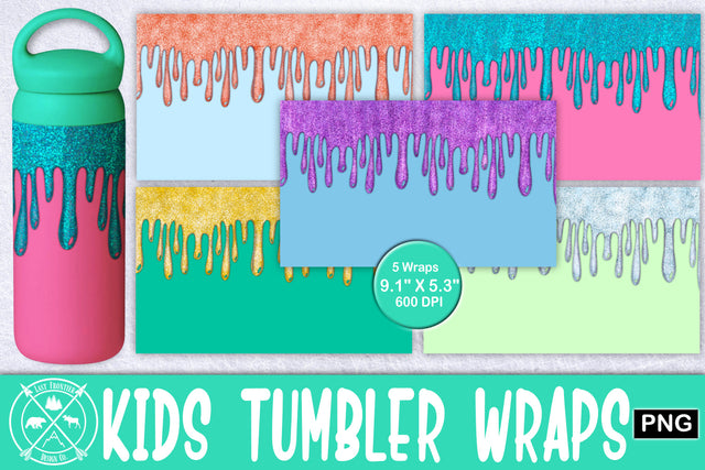 Glitter Slime Tumbler Wrap Bundle|Kids 12oz Tumbler Sublimation Last Frontier Design Co. 