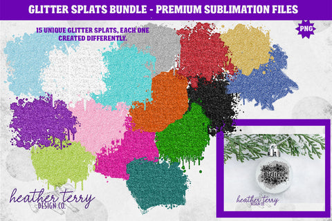 Glitter Splat Paint Splat PNG Sublimation Bundle Sublimation Heather Terry Design Co. 