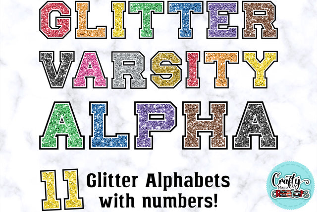 Glitter Sports Letters PNG Sublimation Crafty Mama Studios 