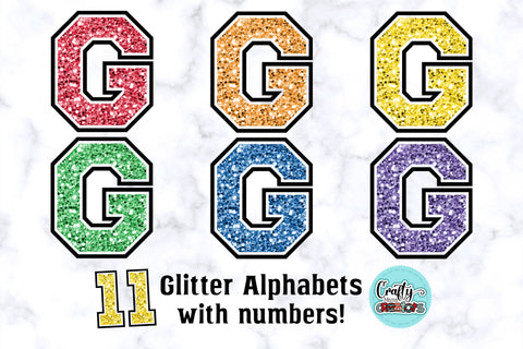 Glitter Sports Letters PNG Sublimation Crafty Mama Studios 