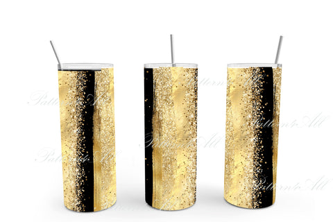 Glitter Tapered Tumbler Design,Tumbler PNG, 20oz Skinny Tumbler Sublimation Design Template,Gold Glitter Tumbler and Glitter Pen Wrap, PNG 3D Paper ArtStudio 