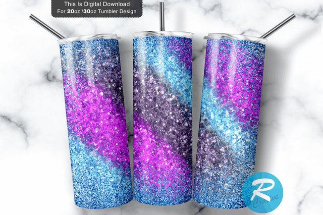 Glitter Tumbler 20 oz / 30 oz Skinny Tumbler Sublimation Regulrcrative 