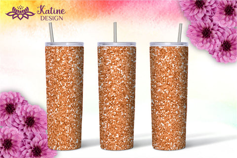 Glitter Tumbler Sublimation 5 Wrap Designs Bundle for 20 oz Skinny Tumbler Straight and Tapered PNG SVG KatineDesign 