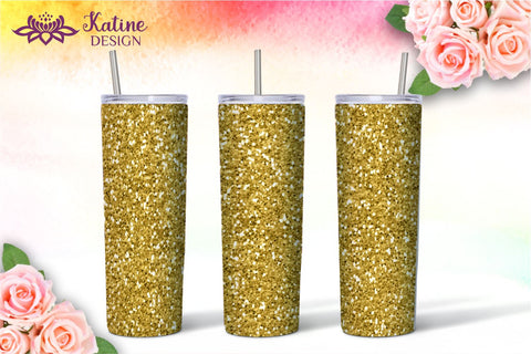 Glitter Tumbler Sublimation 5 Wrap Designs Bundle for 20 oz Skinny Tumbler Straight and Tapered PNG SVG KatineDesign 