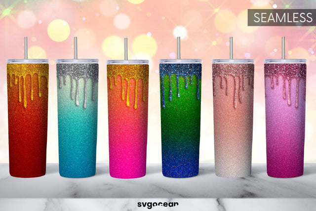 Glitter Tumbler Sublimation | Skinny 20 oz | Tapered | Straight Sublimation SvgOcean 