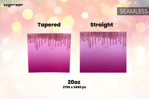 Glitter Tumbler Sublimation | Skinny 20 oz | Tapered | Straight Sublimation SvgOcean 