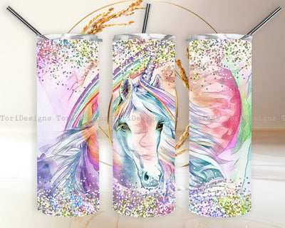 Glitter Unicorn Tumbler Sublimation Designs Sublimation ToriDesigns 