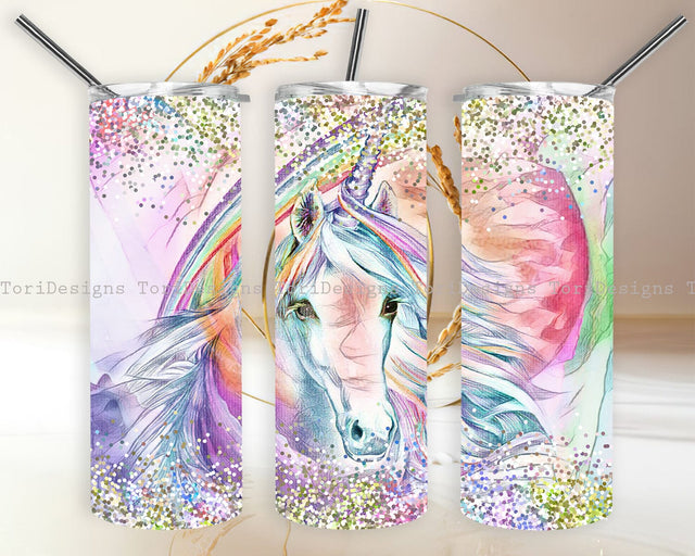 Glitter Unicorn Tumbler Sublimation Designs Sublimation ToriDesigns 