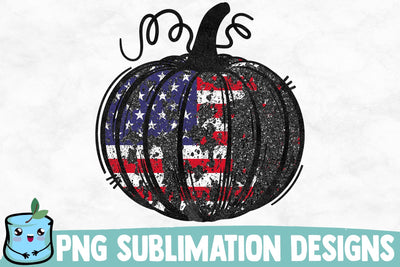 Glitter USA Flag Sublimation Pumpkin Sublimation MintyMarshmallows 