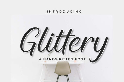 Glittery Font love script 