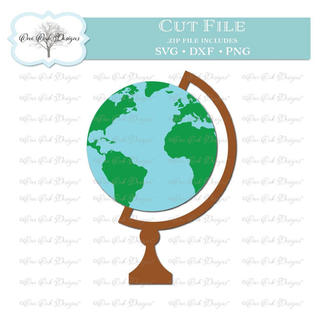 Globe Cut File SVG One Oak Designs 
