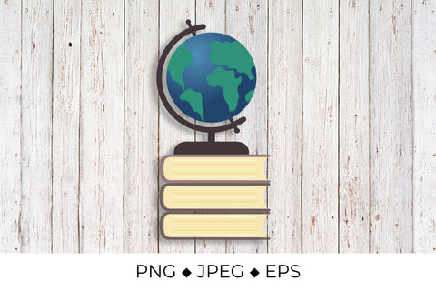 Globe on a stack of books Sublimation LaBelezoka 