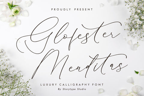 Glofester Menditas - Luxury Calligraphy Font Font Storytype Studio 