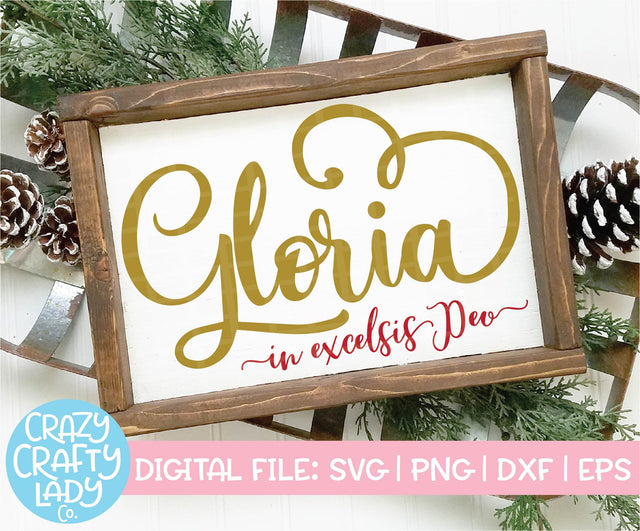 Gloria in Excelsis Deo | Christmas SVG Cut File SVG Crazy Crafty Lady Co. 