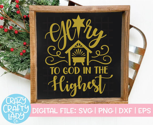 Glory to God in the Highest | Christmas SVG Cut File SVG Crazy Crafty Lady Co. 