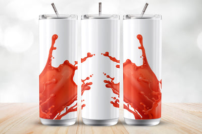 Glossy Red Splash 20 Oz Tumbler Wrap Sublimation Design Sublimation MockupSvgVenue 