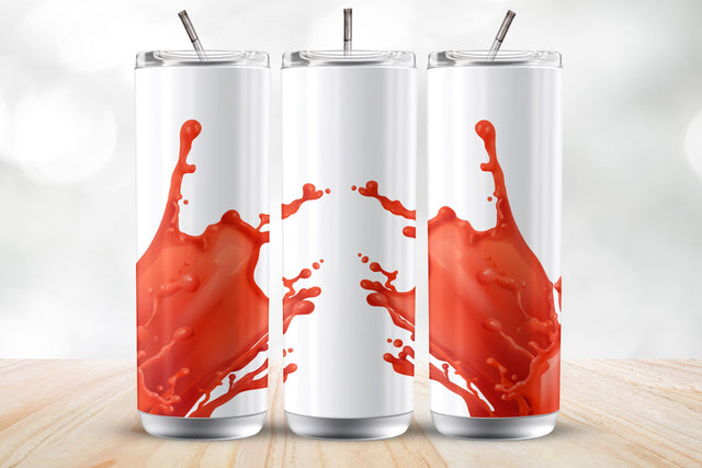 Glossy Red Splash 20 Oz Tumbler Wrap Sublimation Design Sublimation MockupSvgVenue 