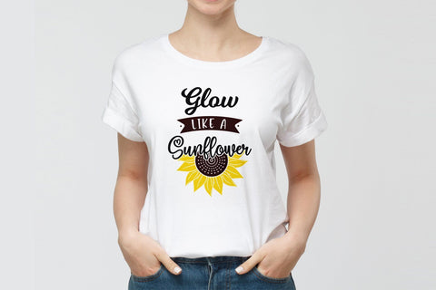 Glow like a sunflower svg, Sunflower saying svg SVG SmmrDesign 