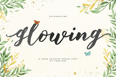 Glowing Hand Painted Brush Font Fadeline Std. 
