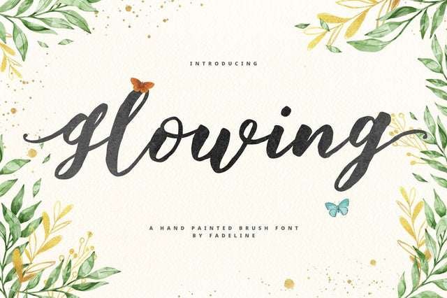 Glowing Hand Painted Brush Font Fadeline Std. 