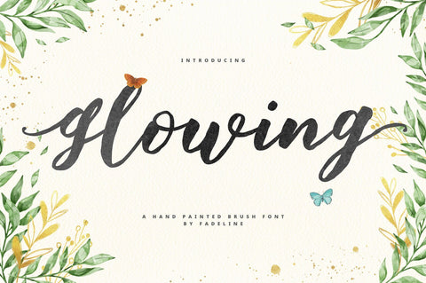 Glowing Hand Painted Brush Font Fadeline Std. 