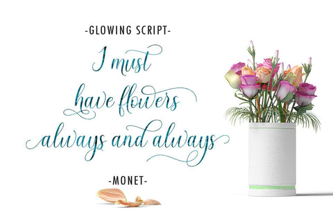 Glowing Script Font Suza Studio 