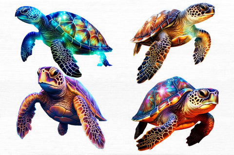 Glowing Turtle Sublimation Clipart Sublimation Regulrcrative 