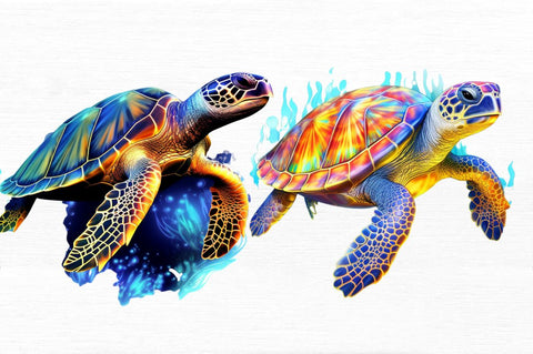 Glowing Turtle Sublimation Clipart Sublimation Regulrcrative 