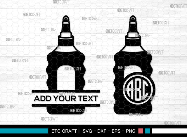 Glue Stick Monogram SVG, Glue Stick SVG, Glue Svg, Glue Stick Icon Svg, Glue Bottle Svg, Fevicol Svg, Split Monogram SVG ETC Craft 
