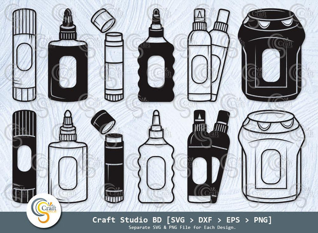 Glue Stick Silhouette, Glue Stick SVG, Glue Svg, Glue Stick Icon Svg, Glue Bottle Svg, Fevicol Svg, Glue Stick Bundle SVG ETC Craft 