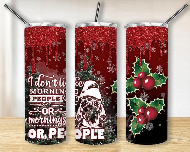Gnome 20oz Skinny Tumbler, Sublimation Designs for Straight Tapered Tumbler PNG Snowflake Gnome, PNG Digital Download Instant Download Winter Sublimation BouDesign 
