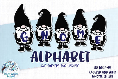Gnome Alphabet SVG Bundle SVG Wispy Willow Designs